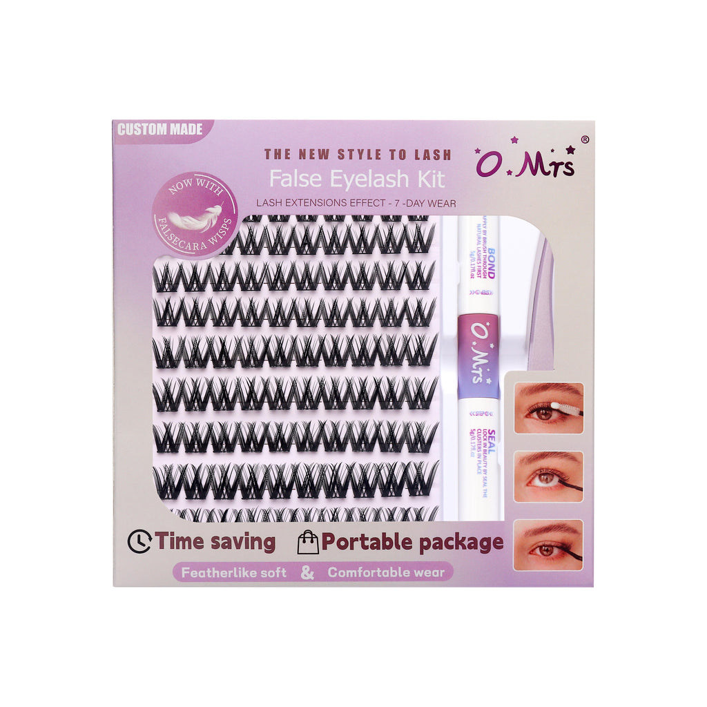 O.MRS K03 False Eyelash Kit – All-in-1 Cluster Lashes, 7-Day Wear, Natural Look, Soft & Lightweight, Bond & Seal Included, Easy Apply bottom