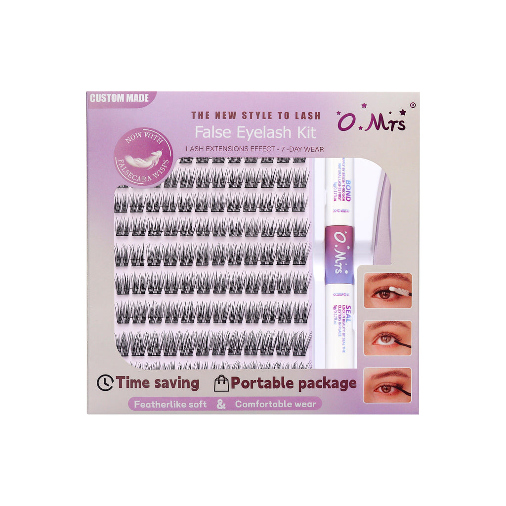O.MRS K04 False Eyelash Kit – All-in-1 Cluster Lashes, 7-Day Wear, Natural Look, Soft & Lightweight, Bond & Seal Included, Easy Apply bottom