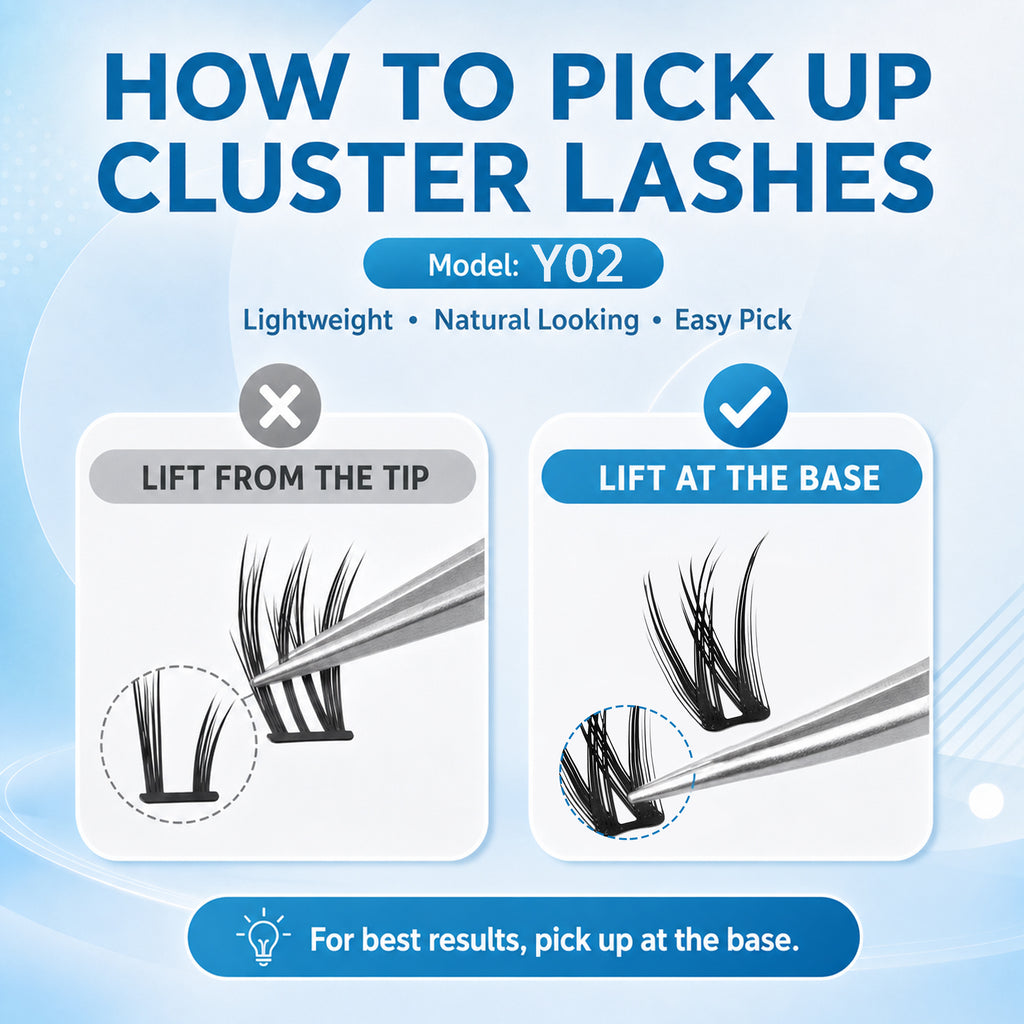 YOUNGPLUS Y02 Wispy Cluster Lashes – 10–18mm DIY Lash Extensions