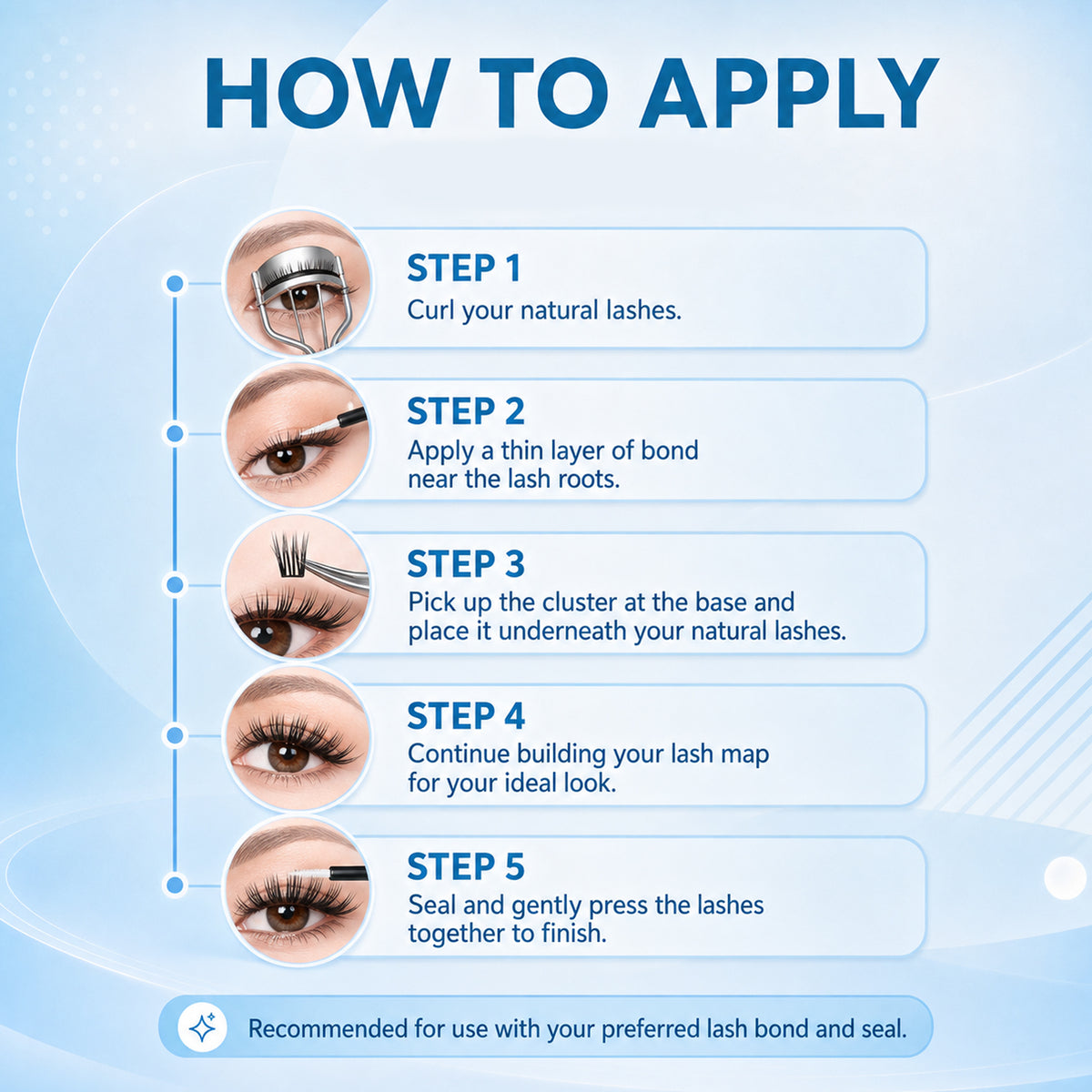 YOUNGPLUS Y02 Wispy Cluster Lashes – 10–18mm DIY Lash Extensions